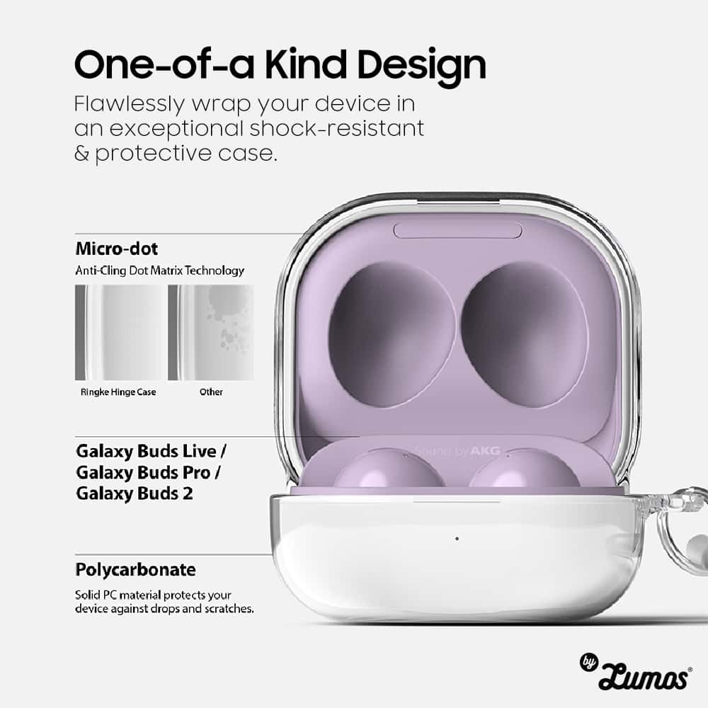 RINGKE Hinge Samsung Galaxy Buds Live / Buds Pro / Buds2 Military Grade Shockproof Transparent Case