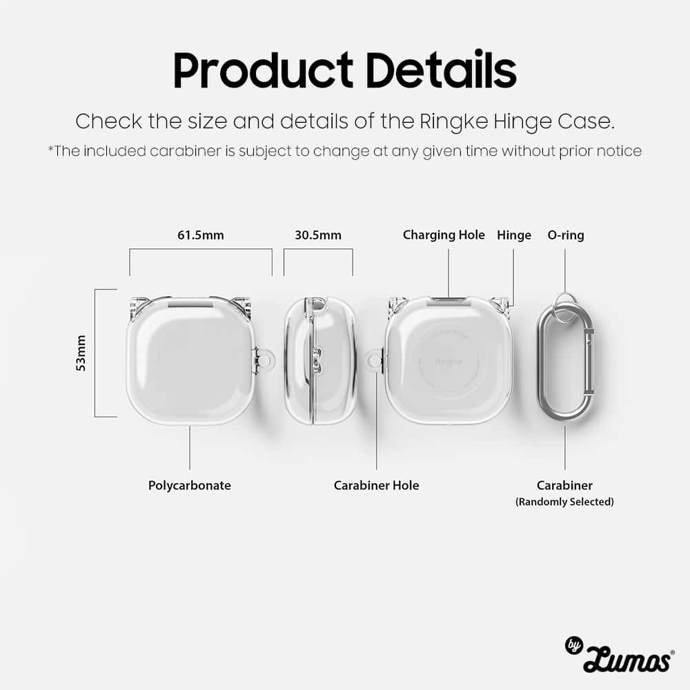 RINGKE Hinge Samsung Galaxy Buds Live / Buds Pro / Buds2 Military Grade Shockproof Transparent Case