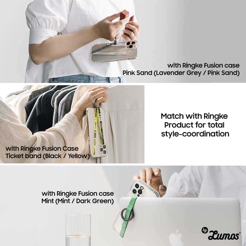 RINGKE RING BAND STRAP With Smart Device Universal Phone Lanyard Adjustable Crossbody Convertible Neck Strap, Wrist Strap