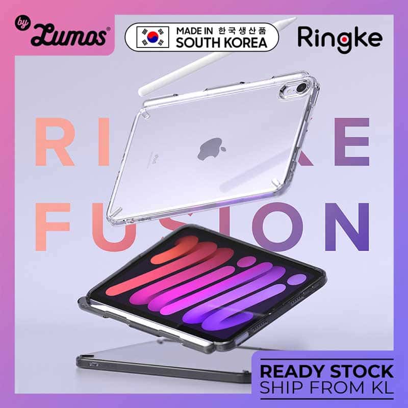 RINGKE Apple iPad Mini 6 Fusion Designed With Pen Holder Transparent Hard Protective Case