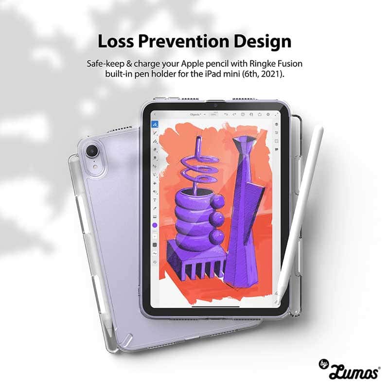 RINGKE Apple iPad Mini 6 Fusion Designed With Pen Holder Transparent Hard Protective Case