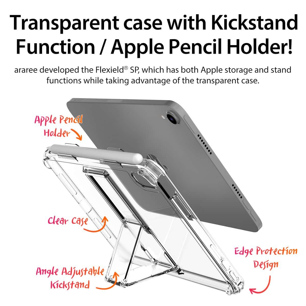 Araree Flexield SP Apple iPad Mini 6th Mach Stand Angle Control Protection Apple Pencil Holder Flexible Case