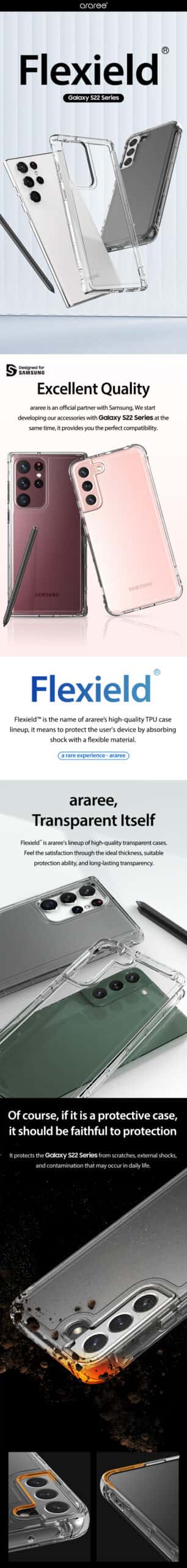 ARAREE FLEXIELD Samsung Galaxy S22 / S22 Plus / S22 Ultra Soft Clear Protective Case