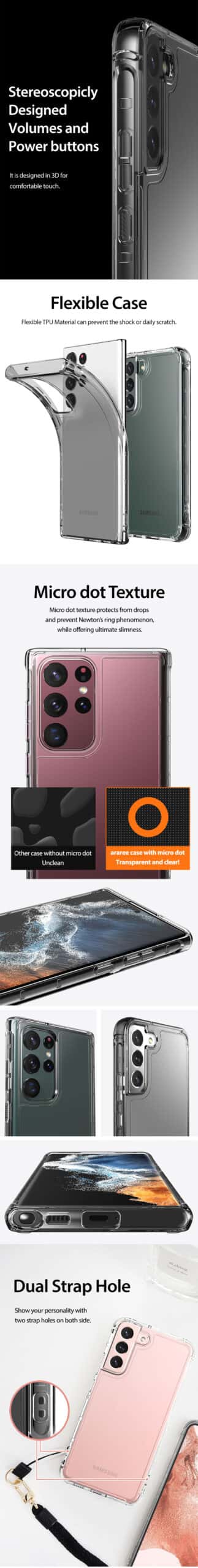 ARAREE FLEXIELD Samsung Galaxy S22 / S22 Plus / S22 Ultra Soft Clear Protective Case