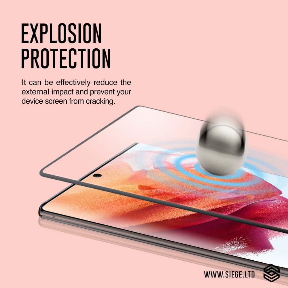 SIEGE GLASTIMATE Samsung Galaxy S21 FE Full Coverage Protection Tempered Glass Screen Protector