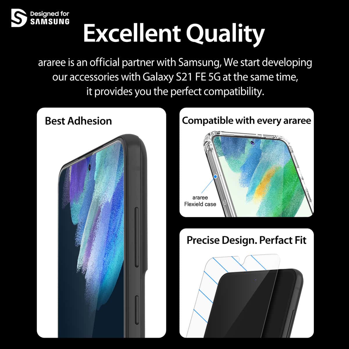 ARAREE SAMSUNG GALAXY S21 FE 5G PURE DIAMOND PET SCREEN PROTECTOR FILM ANTI-BACTERIAL