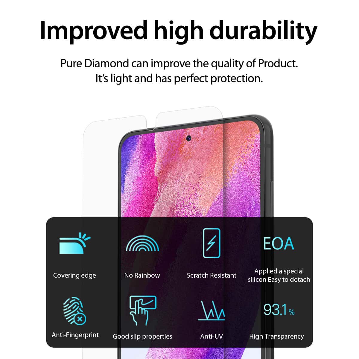 ARAREE SAMSUNG GALAXY S21 FE 5G PURE DIAMOND PET SCREEN PROTECTOR FILM ANTI-BACTERIAL