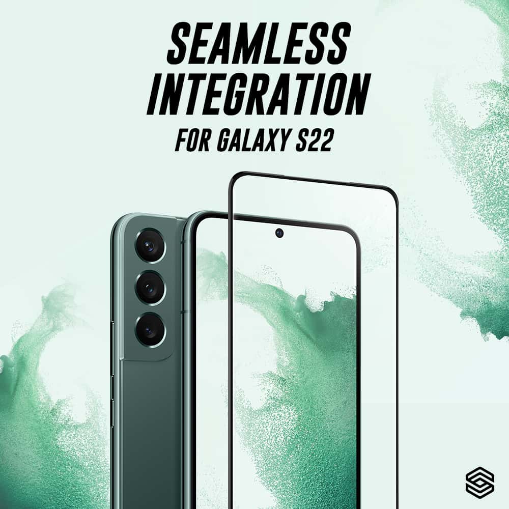 SIEGE GLASTIMATE Samsung Galaxy S22 Full Coverage Protection Premium Tempered Glass Screen Protector