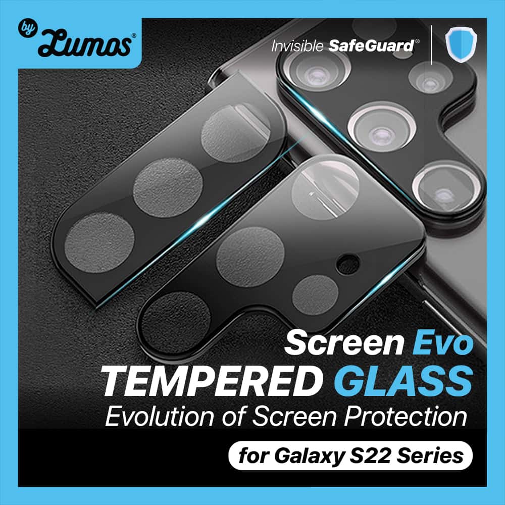 INVISIBLE SAFEGUARD Samsung Galaxy S22 / S22 Plus Clear or Black Camera Lens Tempered Glass Protector