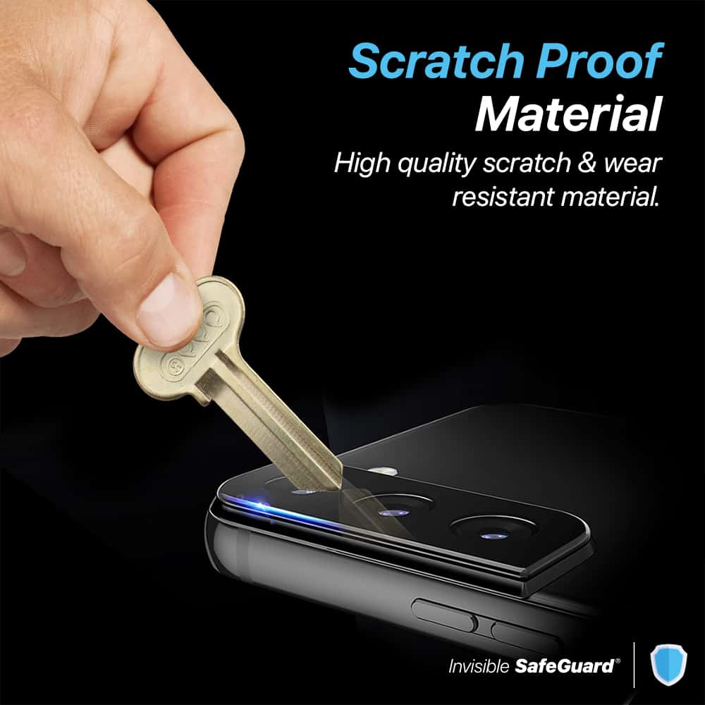 INVISIBLE SAFEGUARD Samsung Galaxy S22 / S22 Plus Clear or Black Camera Lens Tempered Glass Protector