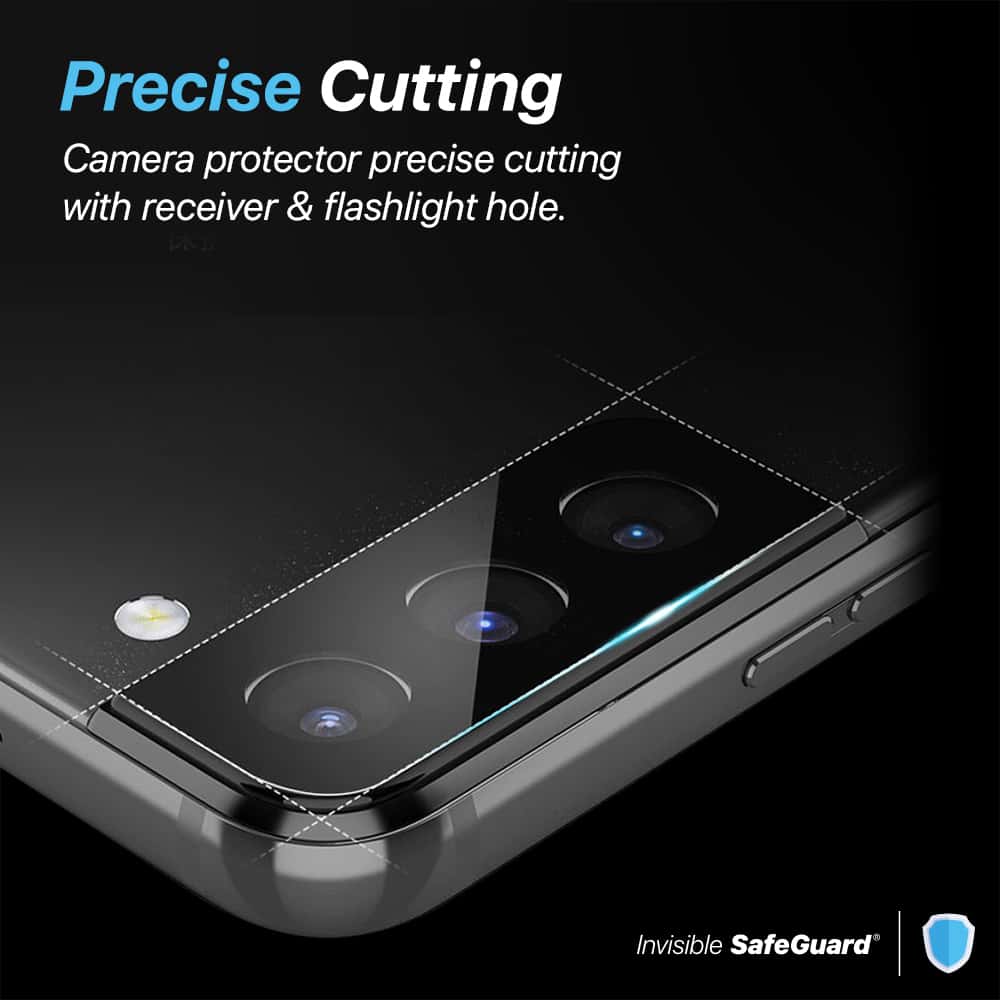 INVISIBLE SAFEGUARD Samsung Galaxy S22 / S22 Plus Clear or Black Camera Lens Tempered Glass Protector