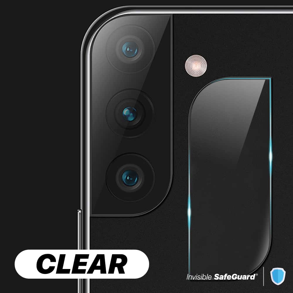 INVISIBLE SAFEGUARD Samsung Galaxy S22 / S22 Plus Clear or Black Camera Lens Tempered Glass Protector