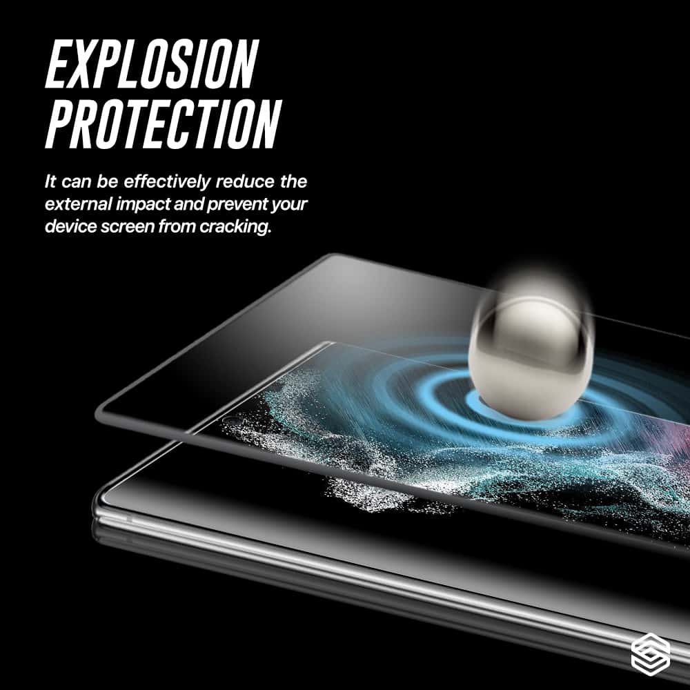 SIEGE GLASTIMATE Samsung Galaxy S22 Ultra Clear Full Coverage Protection Tempered Glass Screen Protector