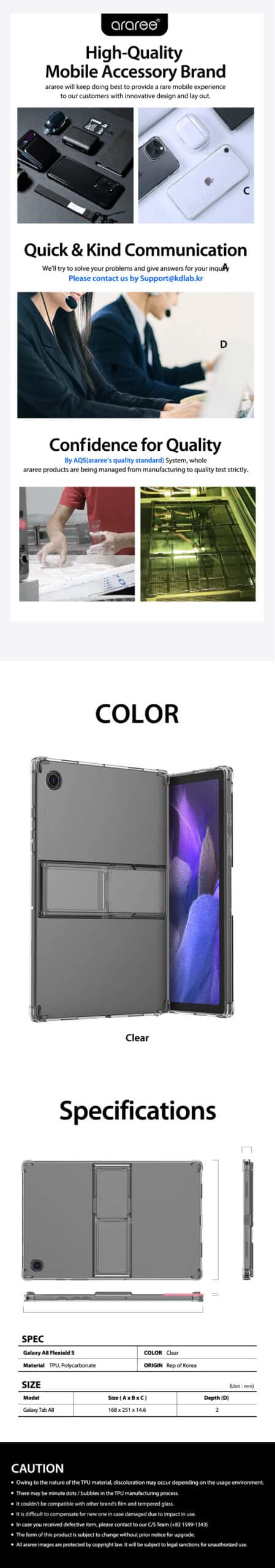 ARAREE FLEXIELD S Samsung Galaxy Tab A8 Full Protection Flexible Stand Case