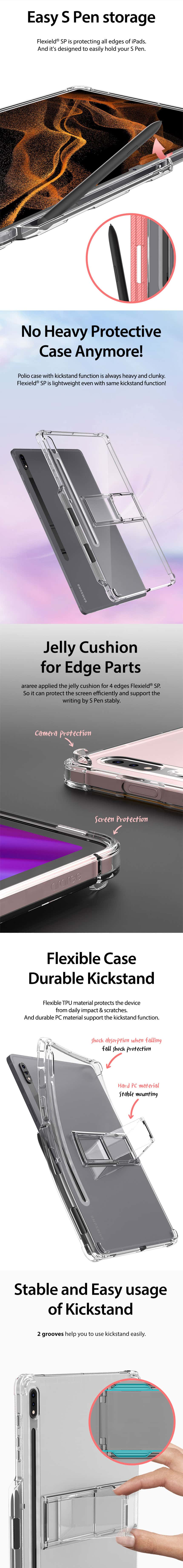 ARAREE FLEXIELD SP Samsung Galaxy Tab S7+/S8/S8+/S8 Ultra Stand Angle Full Coverage Protection Case