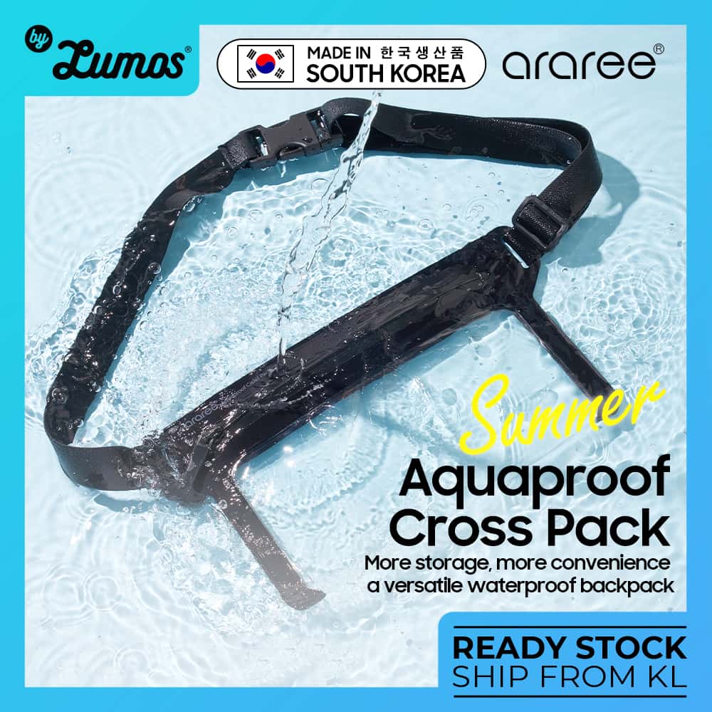 ARAREE AQUAPROOF CROSS PACK One-Touch Zipper Type Waterproof Pack More Storage More Convenience IPX8 RATED