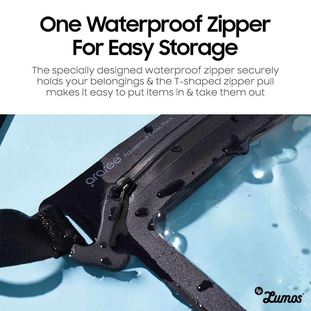 ARAREE AQUAPROOF CROSS PACK One-Touch Zipper Type Waterproof Pack More Storage More Convenience IPX8 RATED