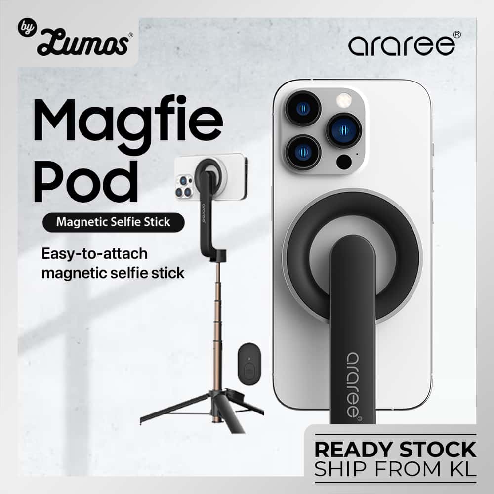 ARAREE MAGFIE POD MAGNETIC SELFIE STICK For Smartphone 69cm Strong Magnet Tripod Bluetooth 5.0 Remote Control