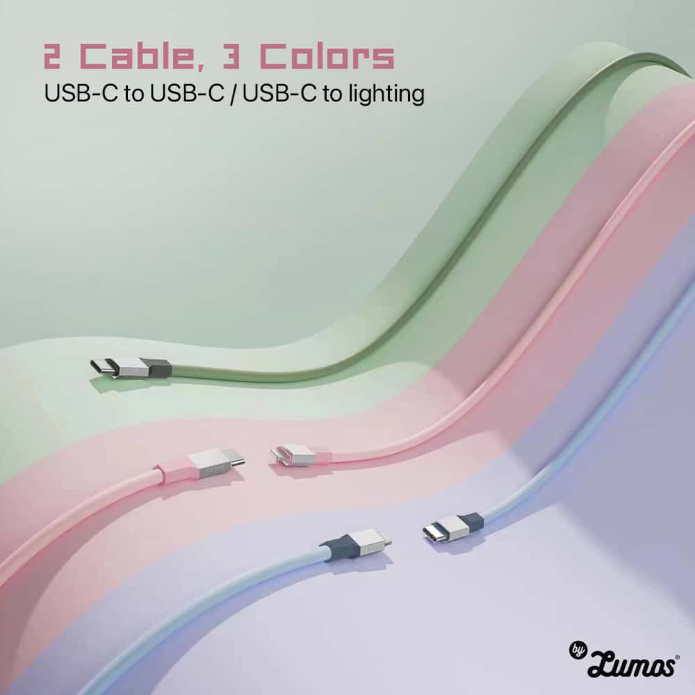 TEGIC SILICONE USB FAST CHARGING CABLE Fast Charger Type C To Type C and Type C To Lightning 1M Long