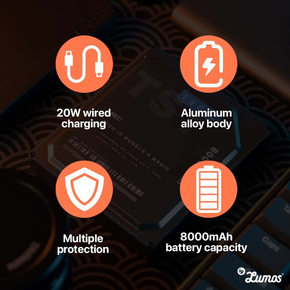 TEGIC TS1-PRO WIRELESS POWER BANK 10W Magnetic Wireless Charging 8000mAh Battery Capacity
