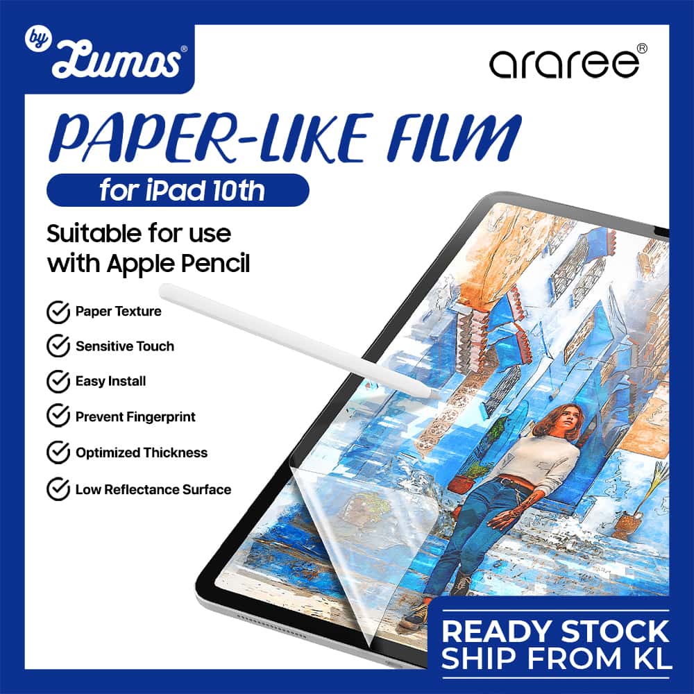 ARAREE PAPER LIKE FILM iPad 10th Gen. (10.9′′) Premium Anti Glare Screen Protector Made For Apple Pencil