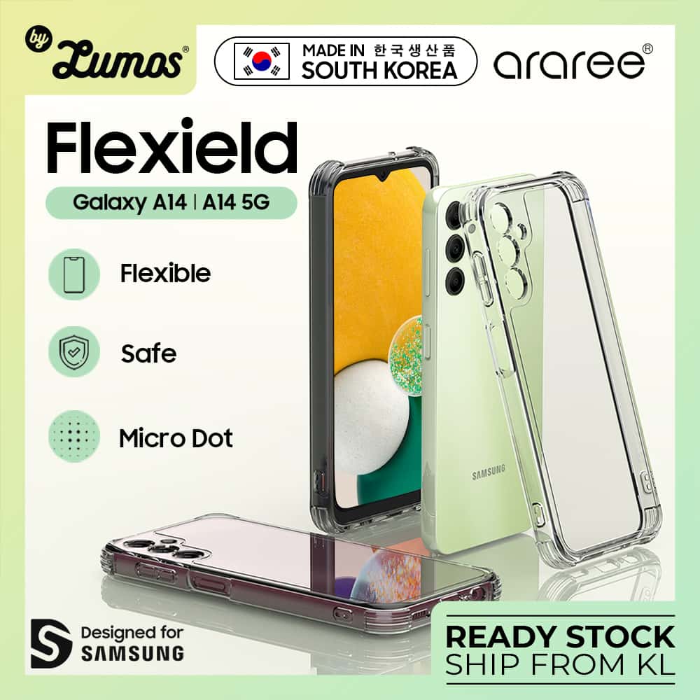 ARAREE FLEXIELD Samsung Galaxy A14 & A14 5G Soft Clear Black Cover Protective Case