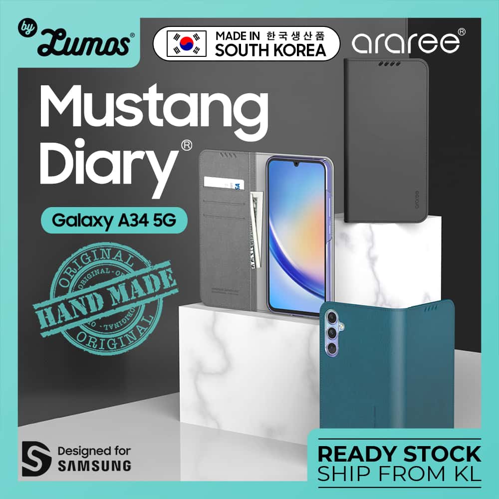 ARAREE MUSTANG DIARY Samsung Galaxy A34 Flip Handmade Practical Card Slots Case