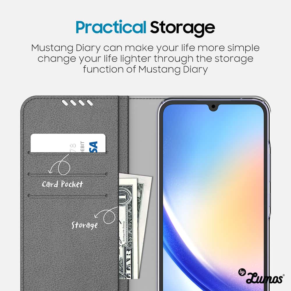 ARAREE MUSTANG DIARY Samsung Galaxy A54 Flip Handmade Practical Card Slots Case