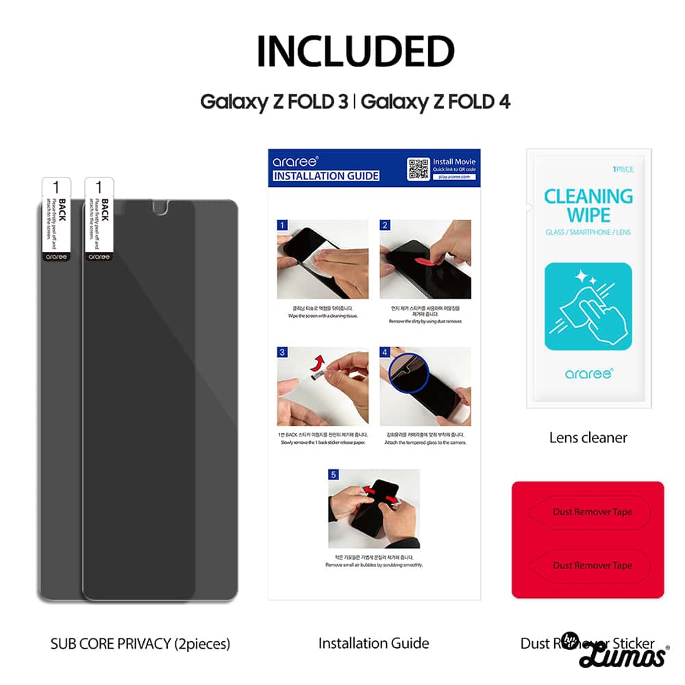 ARAREE SUB CORE PRIVACY Samsung Z Fold 3 & Fold 4 Premium Tempered Glass