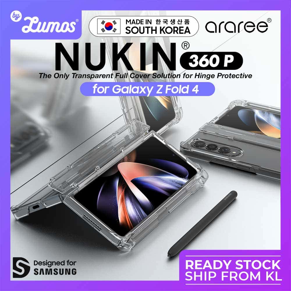 ARAREE NUKIN 360 P SERIES Samsung Galaxy Z Fold 4 Slim Transparent Full Cover S Pen Storage Case