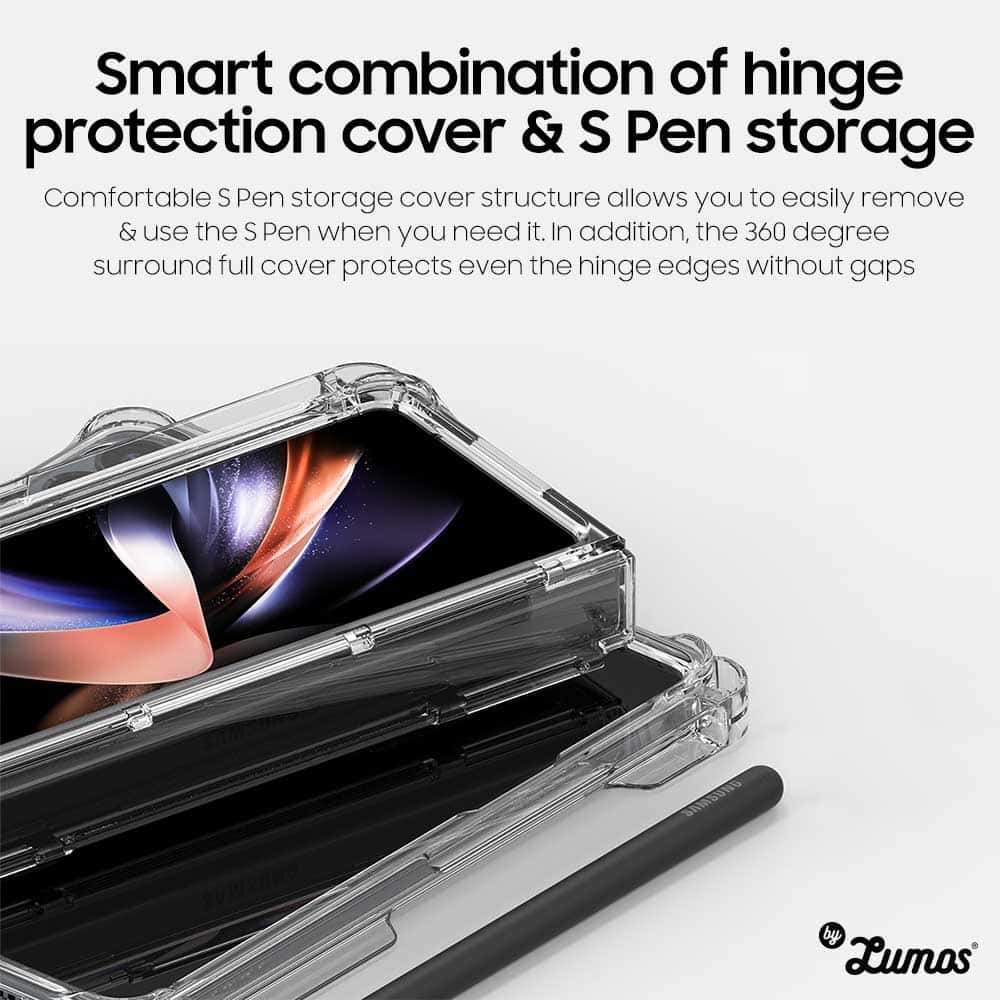 ARAREE NUKIN 360 P SERIES Samsung Galaxy Z Fold 4 Slim Transparent Full Cover S Pen Storage Case