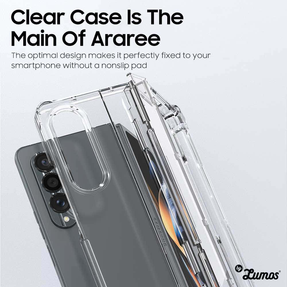 ARAREE NUKIN 360 P SERIES Samsung Galaxy Z Fold 4 Slim Transparent Full Cover S Pen Storage Case