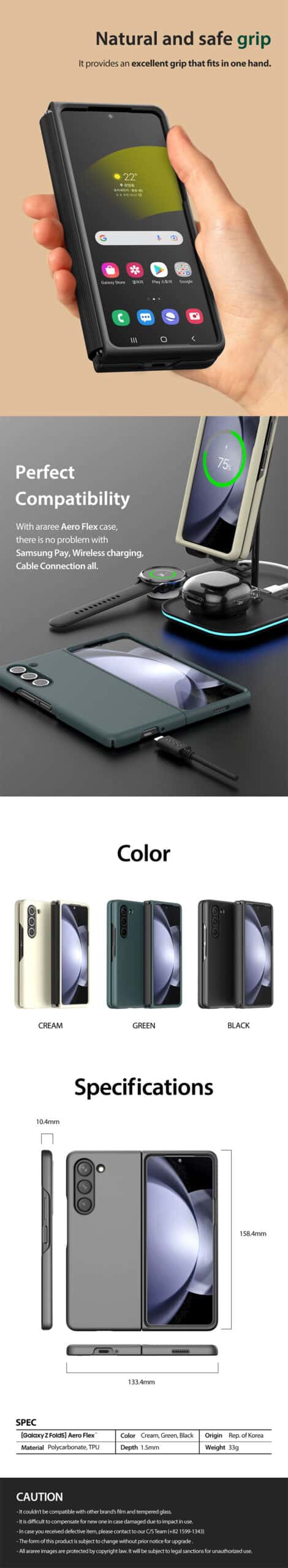 ARAREE AERO FLEX Samsung Galaxy Z Fold 5 Protective Phone Case