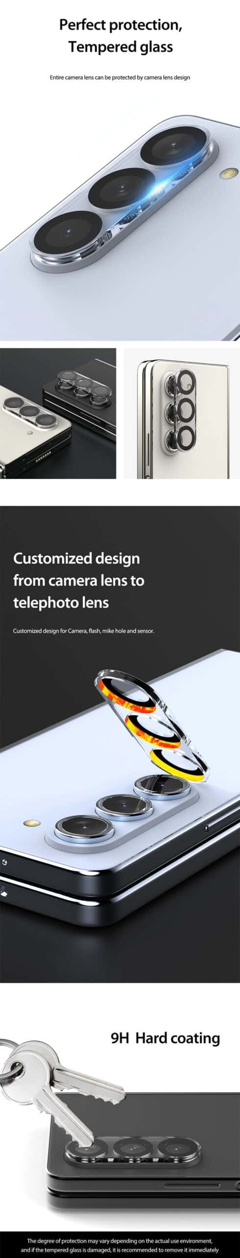 ARAREE CORE CM SAMSUNG GALAXY Z FOLD 5 FULL COVER CAMERA LENS TEMPERED GLASS