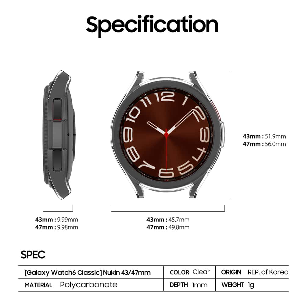ARAREE NUKIN SERIES Samsung Galaxy Watch 6 Classic (43 / 47 mm) Full Protection Hard Cover Case