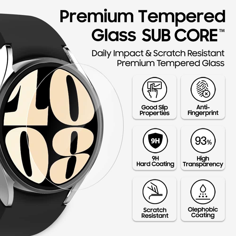 ARAREE SUB CORE Samsung Galaxy Watch 4/5/Watch 6(40mm/44mm) Include 2 Pcs Tempered Glass