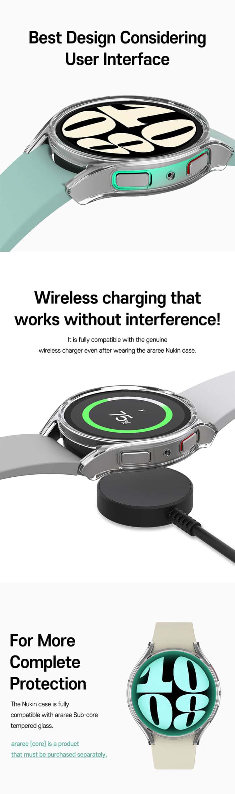 ARAREE NUKIN SERIES Samsung Galaxy Watch 6 (40 / 44 Mm) Full Protection Hard Cover Case