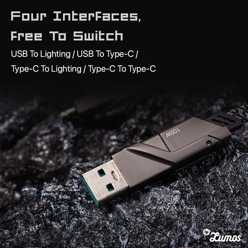 TEGIC ONIX 5.0 PRO 4 IN 1 CHARGING CABLE USB to C, USB to L, C to L, C to C Multi-Protocol Fast Charging Non-Tangle Design
