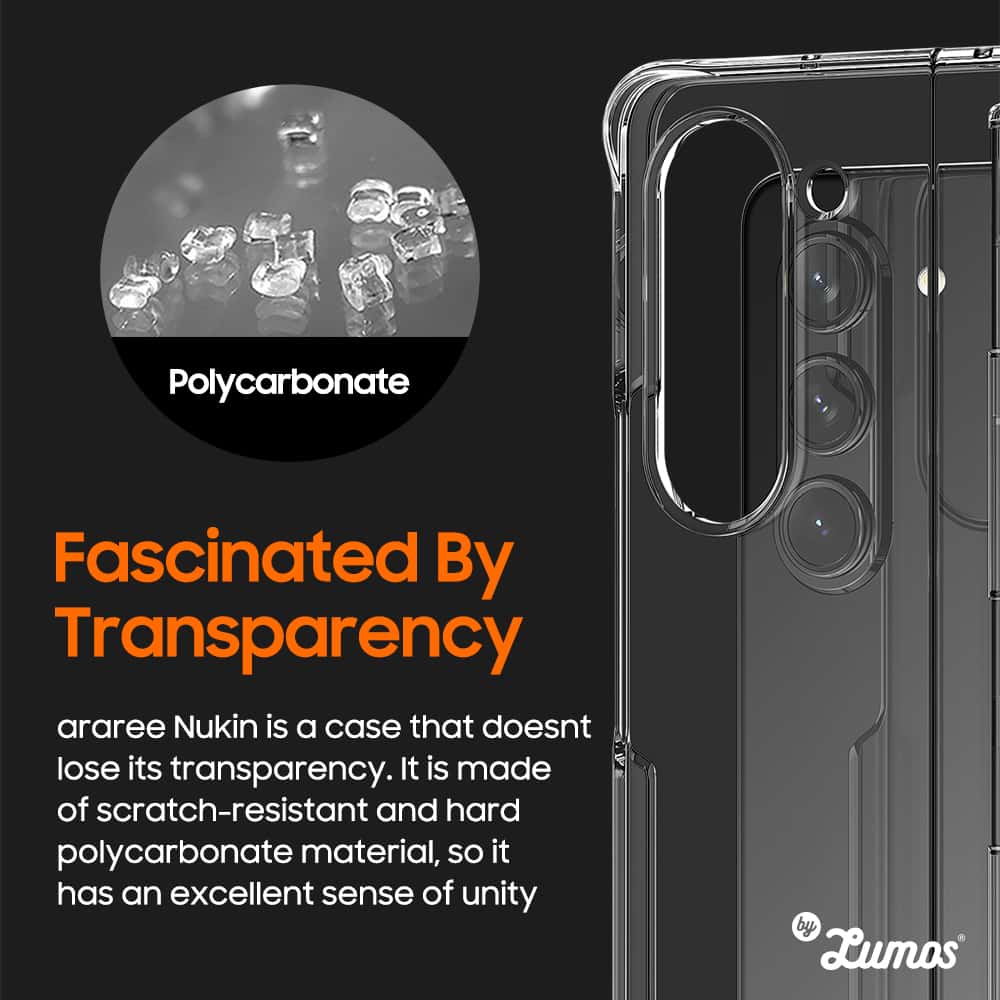 ARAREE NUKIN 360 P SERIES Samsung Galaxy Z Fold 5 Slim Transparent Full Cover S Pen Storage Case