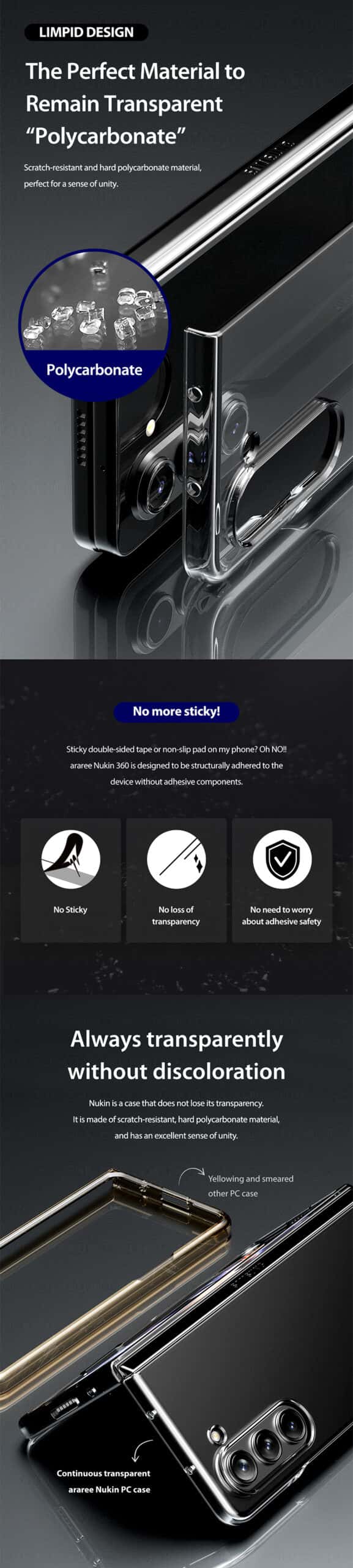 ARAREE NUKIN SERIES Samsung Galaxy Z Fold 5 Simple Slim Transparent Protective Case