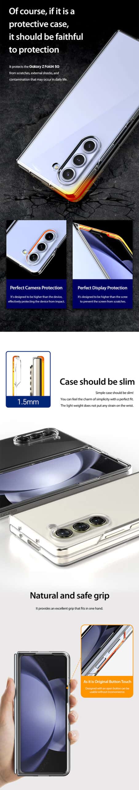 ARAREE NUKIN SERIES Samsung Galaxy Z Fold 5 Simple Slim Transparent Protective Case