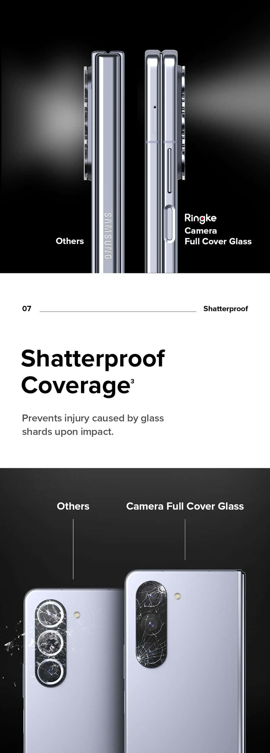RINGKE Full Cover Camera For Samsung Galaxy Z Fold 5 Camera Lens Protector Glass 2 Pcs