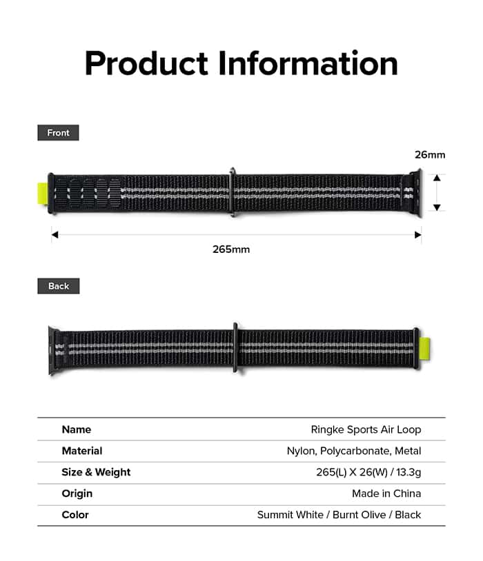 RINGKE SPORT AIR LOOP Apple Watch [42mm/44mm/45mm/49mm] Band Tone-On-Tone Palettes