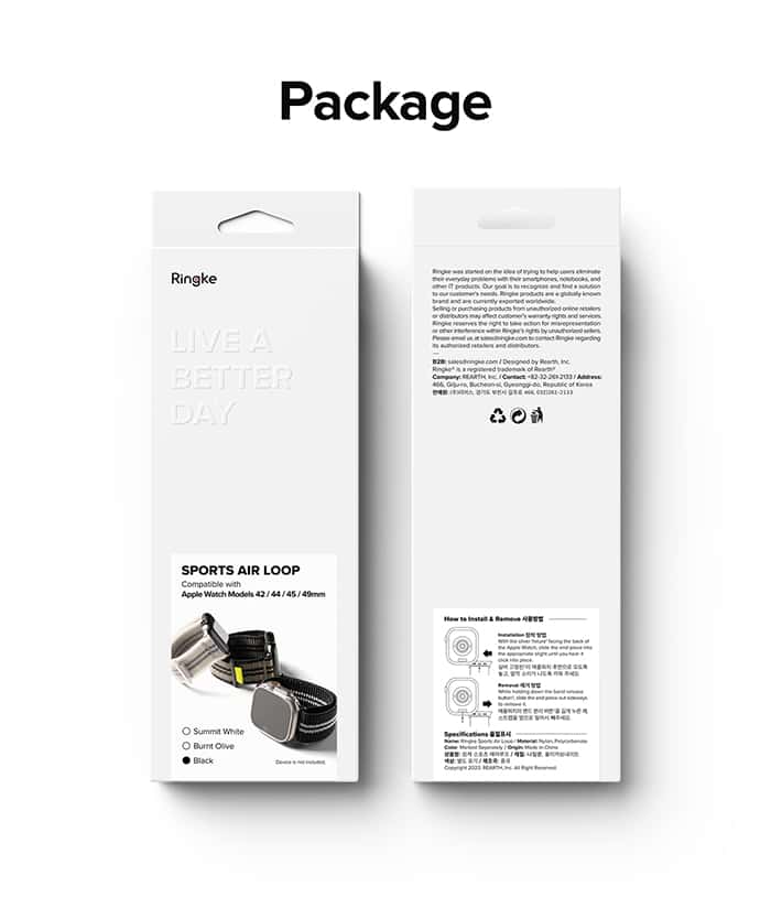 RINGKE SPORT AIR LOOP Apple Watch [42mm/44mm/45mm/49mm] Band Tone-On-Tone Palettes