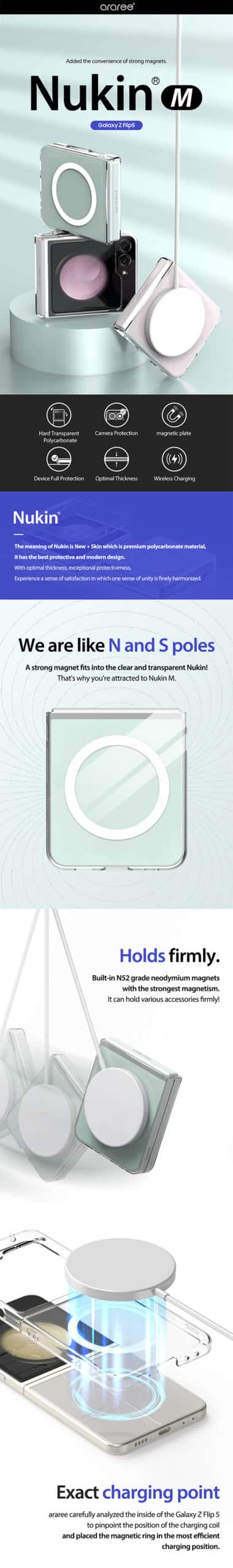 ARAREE SAMSUNG GALAXY Z FLIP 5 NUKIN M Series Simple Slim Transparent Protective Case
