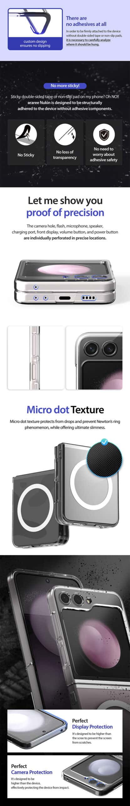 ARAREE SAMSUNG GALAXY Z FLIP 5 NUKIN M Series Simple Slim Transparent Protective Case