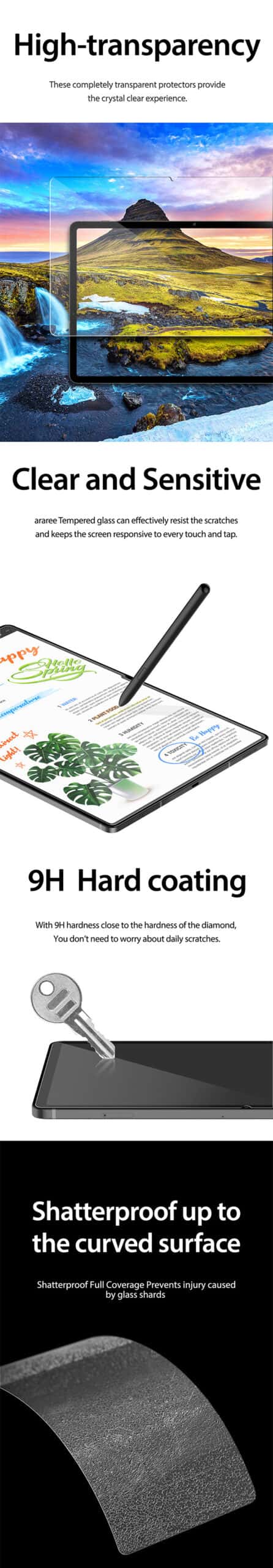 ARAREE Subcore Samsung Galaxy Tab S9 / S9 Plus / S9 Ultra Tempered Glass