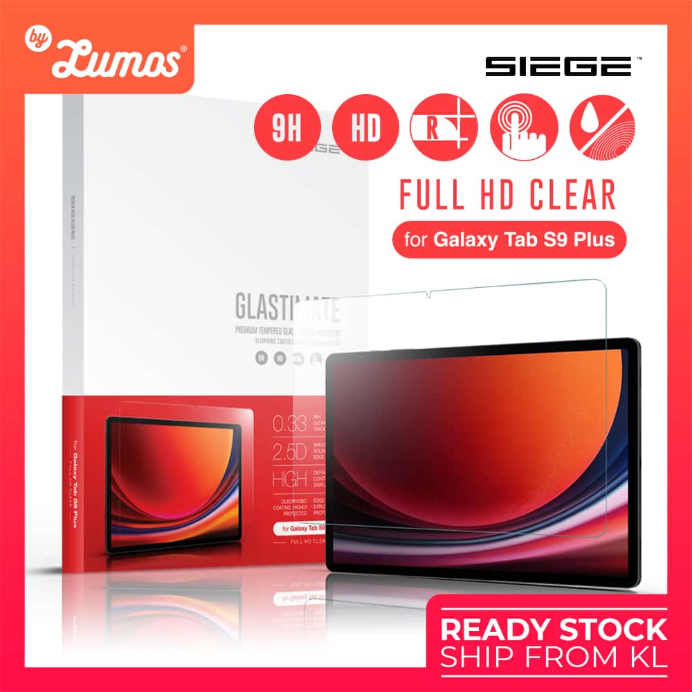 SIEGE GLASTIMATE FULL HD CLEAR FULL COVERAGE SCREEN PROTECTOR For Samsung Galaxy Tab S9 Plus