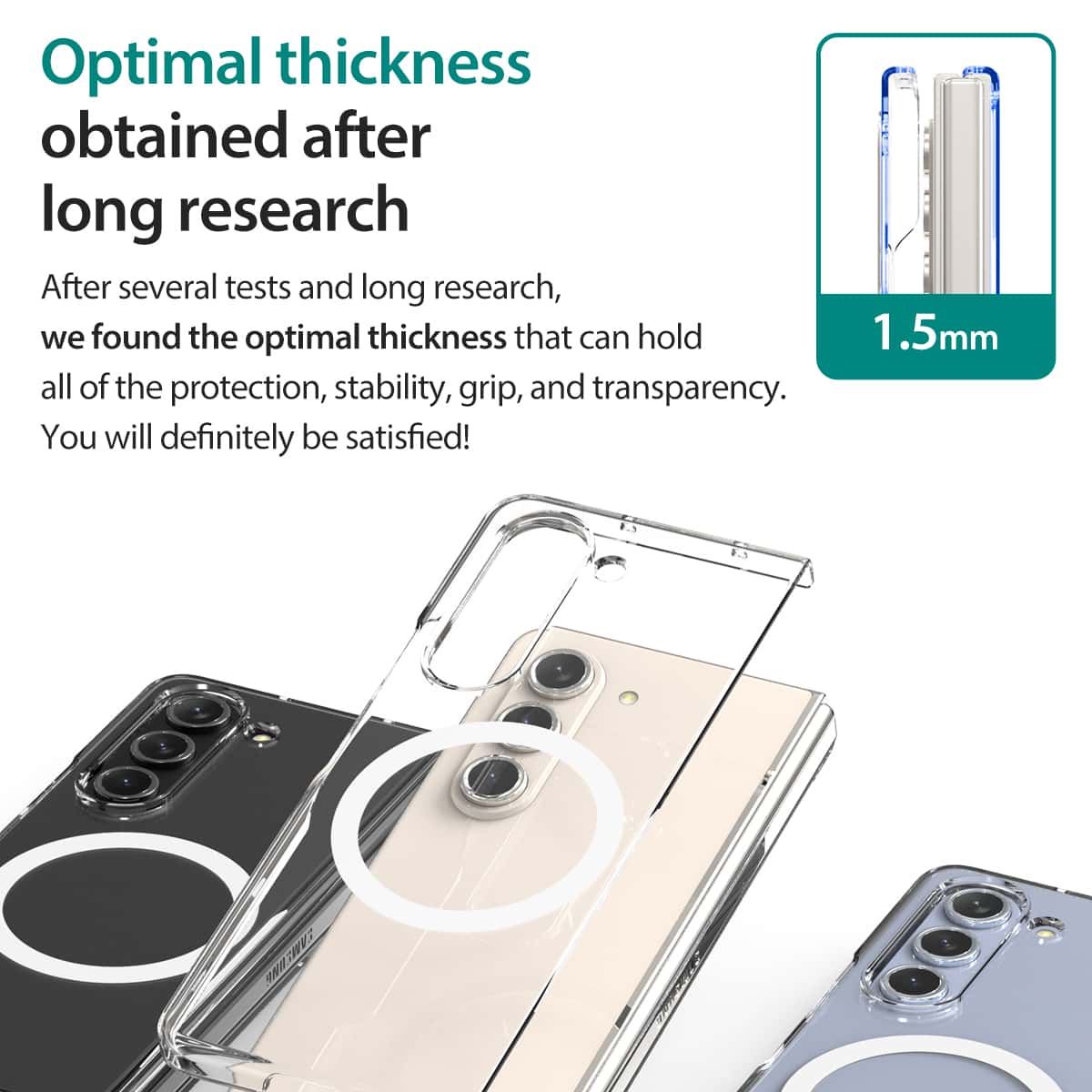 ARAREE SAMSUNG GALAXY Z FOLD 5 NUKIN M SERIES Simple Slim Transparent Full Cover Protective Case