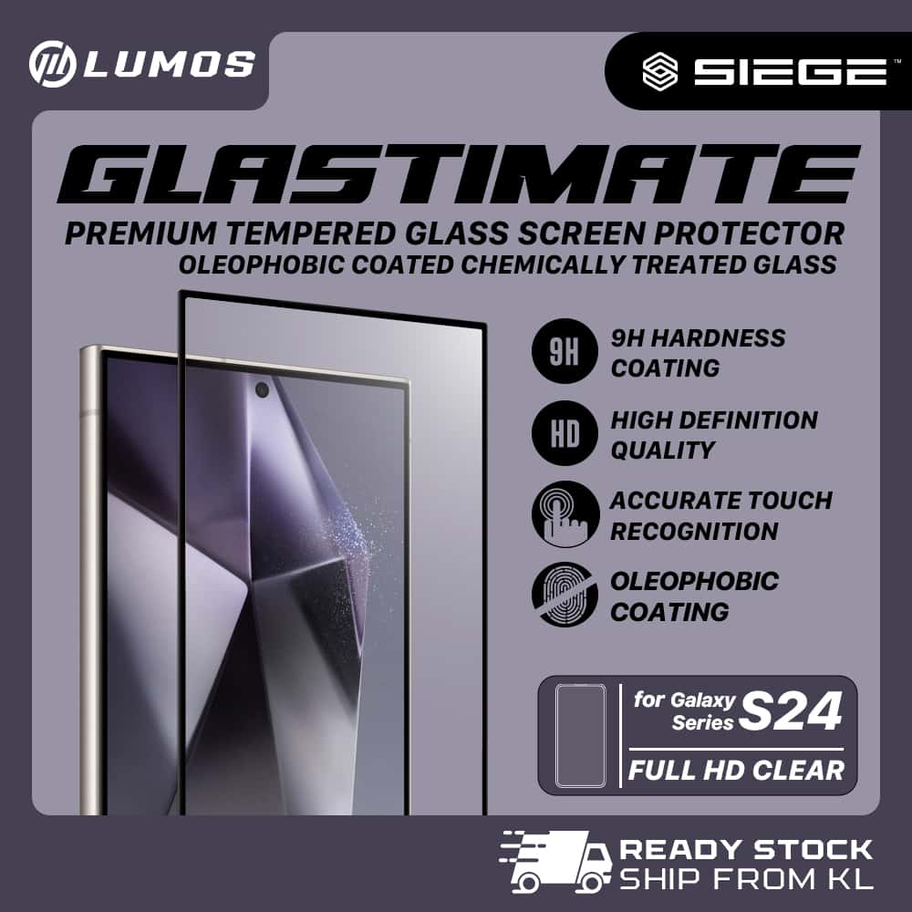 SIEGE GLASTIMATE FULL COVERAGE HD CLEAR PREMIUM TEMPERED GLASS SCREEN PROTECTOR For Samsung Galaxy S24 Series
